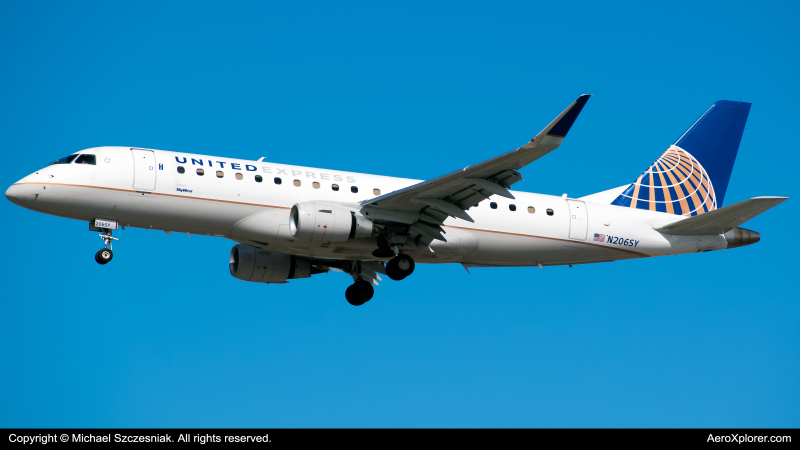Photo of N206SY - United Express Embraer E175 at ORD on AeroXplorer Aviation Database