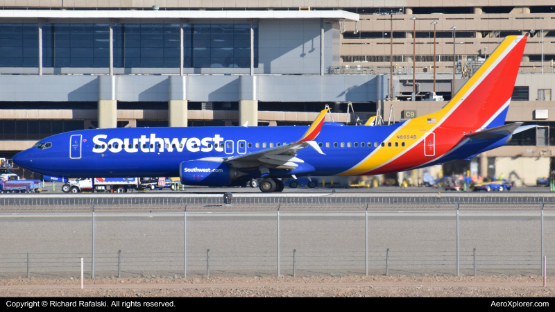 Photo of N8654B - Southwest Airlines Boeing 737-800 at PHX on AeroXplorer Aviation Database