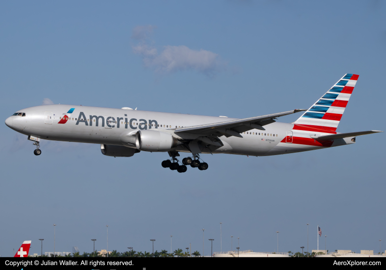 Photo of N756AM - American Airlines Boeing 777-200ER at MIA on AeroXplorer Aviation Database