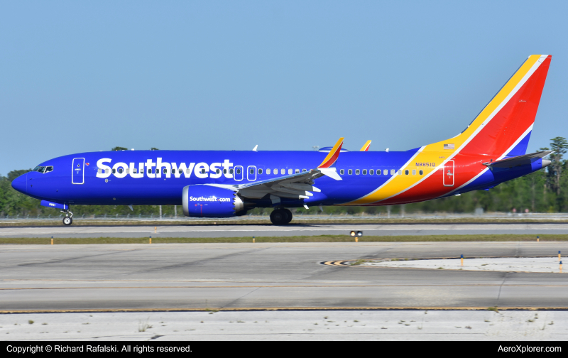 Photo of N8851Q - Southwest Airlines Boeing 737 MAX 8 at MCO on AeroXplorer Aviation Database
