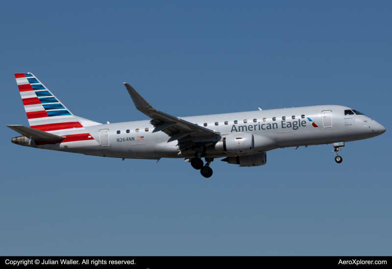 Photo of N264NN - American Eagle Embraer E175 at MIA on AeroXplorer Aviation Database