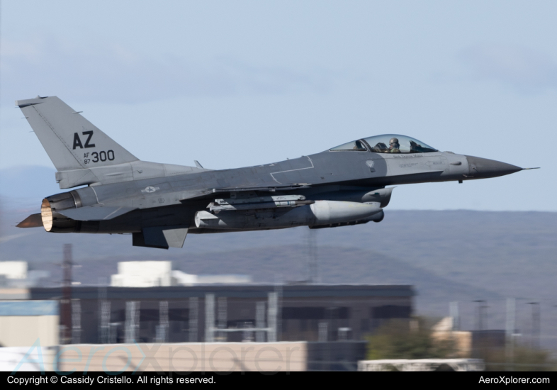 Photo of 87-0300 - USAF - United States Air Force General Dynamics F-16 Fighting Falcon at TUS on AeroXplorer Aviation Database