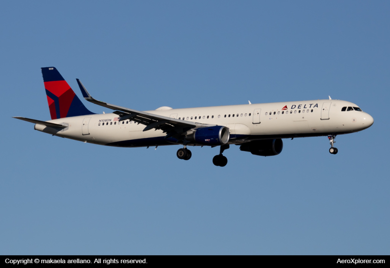 Photo of N108DN - Delta Airlines Airbus A321-200 at BOI on AeroXplorer Aviation Database