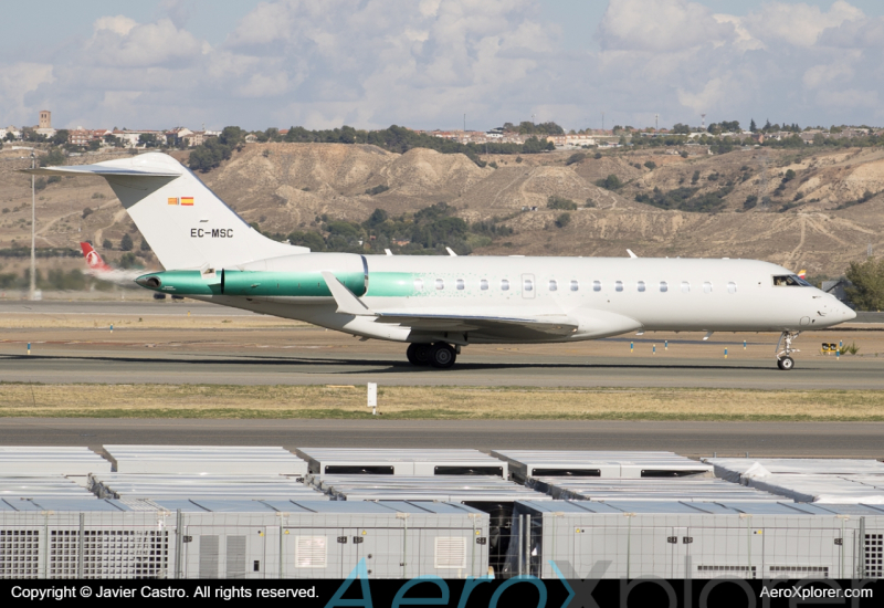 Photo of EC-MSC - PRIVATE Bombardier Global 6000 at LCG on AeroXplorer Aviation Database