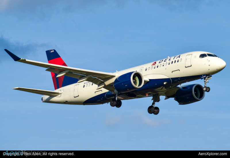 Photo of N133DU - Delta Airlines Airbus A220-100 at RDU on AeroXplorer Aviation Database