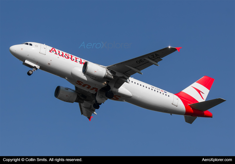 Photo of OE-LZA - Austrian Airlines Airbus A320 at AMS on AeroXplorer Aviation Database