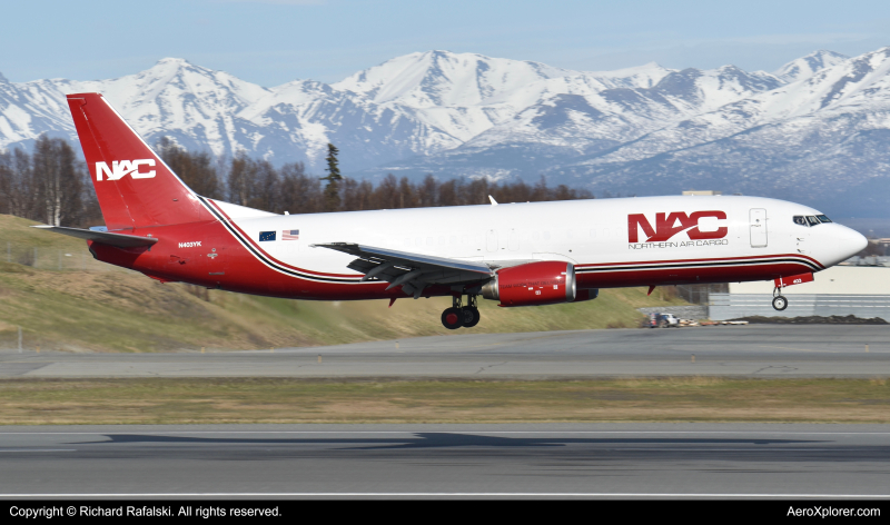 Photo of N403YK - Northern Air Cargo Boeing 737-400 at ANC on AeroXplorer Aviation Database