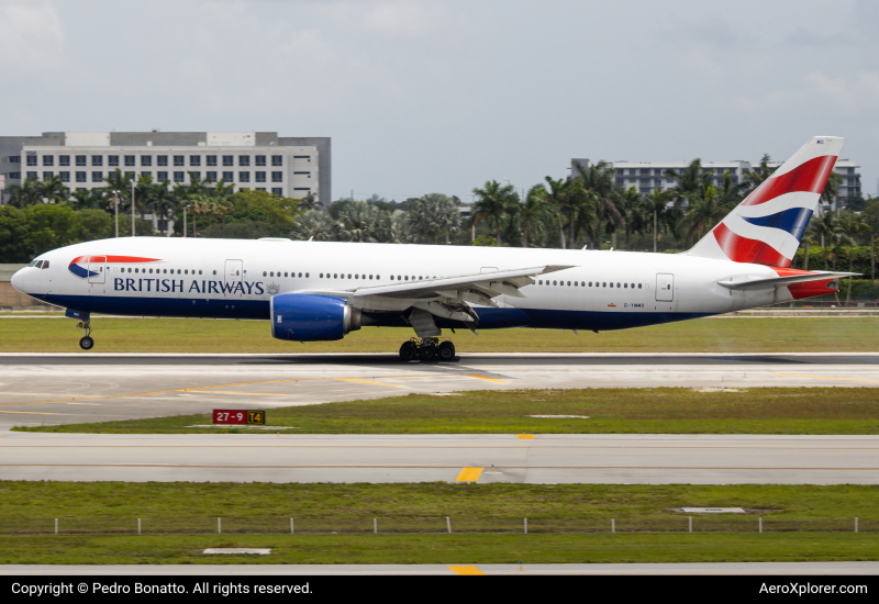 Photo of G-YMMO - British Airways Boeing 777-200ER at MIA on AeroXplorer Aviation Database