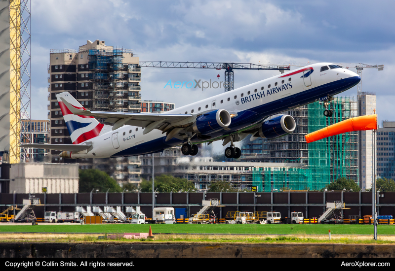 Photo of G-LCYV - British Airways Embraer E190 at LCY on AeroXplorer Aviation Database