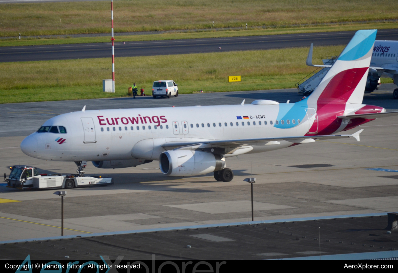 Photo of D-AGWV - Eurowings Airbus A319 at DUS on AeroXplorer Aviation Database
