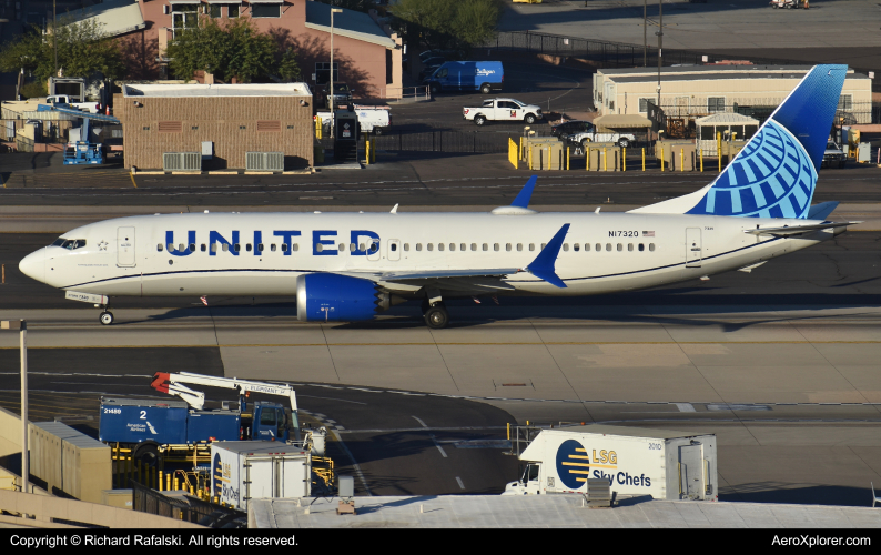 Photo of N17320 - United Airlines Boeing 737 MAX 8 at PHX on AeroXplorer Aviation Database