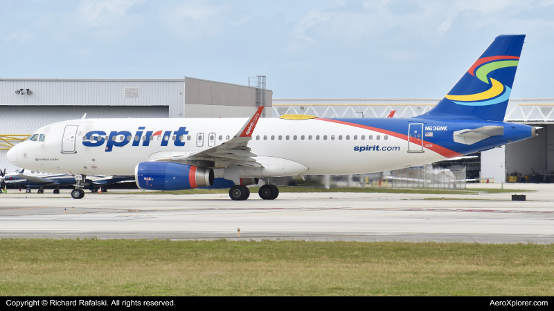 Photo of N636NK - Spirit Airlines Airbus A320 at FLL on AeroXplorer Aviation Database