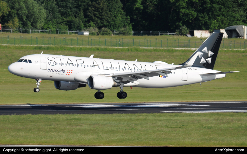 Photo of OO-SNP - Brussels Airlines Airbus A320 at BRU on AeroXplorer Aviation Database