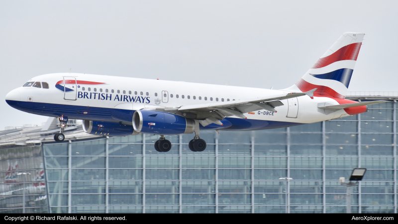Photo of G-DBCE - British Airways Airbus A319 at LHR on AeroXplorer Aviation Database