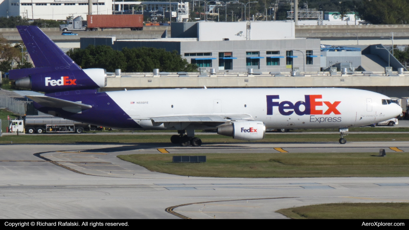 Photo of N550FE - FedEx Express McDonnell Douglas MD-10F at FLL on AeroXplorer Aviation Database