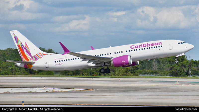 Photo of 9H-GUY - Caribbean Airlines Boeing 737 MAX 8 at MCO on AeroXplorer Aviation Database
