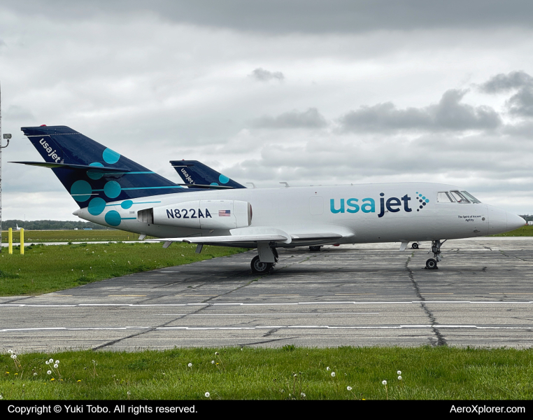 Photo of N822AA - USA Jet Airlines Dassault Falcon 20 at YIP on AeroXplorer Aviation Database