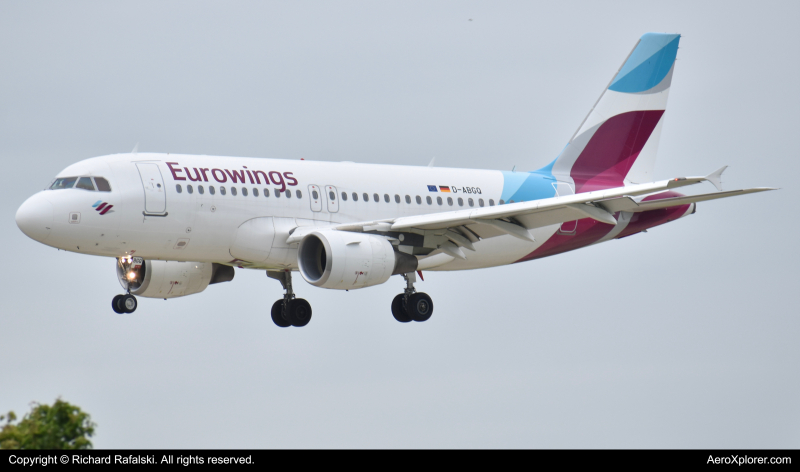 Photo of D-ABGQ - Eurowings Airbus A319 at LHR on AeroXplorer Aviation Database