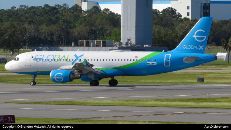 Photo of N628VA - Global X Airbus A320 at DAB on AeroXplorer Aviation Database