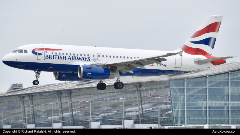Photo of G-EUOG - British Airways Airbus A319 at LHR on AeroXplorer Aviation Database