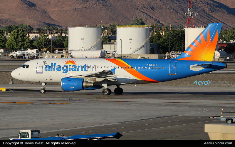 Photo of N321NV - Allegiant Air Airbus A319 at RNO on AeroXplorer Aviation Database
