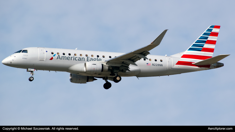 Photo of N228NN - American Eagle Embraer E175 at ORD on AeroXplorer Aviation Database