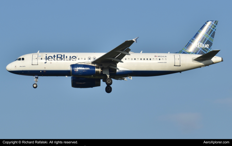 Photo of N524JB - JetBlue Airways Airbus A320 at MCO on AeroXplorer Aviation Database