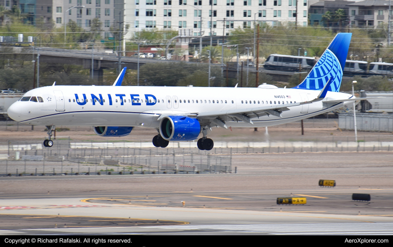 Photo of N14503 - United Airlines Airbus A321NEO at PHX on AeroXplorer Aviation Database