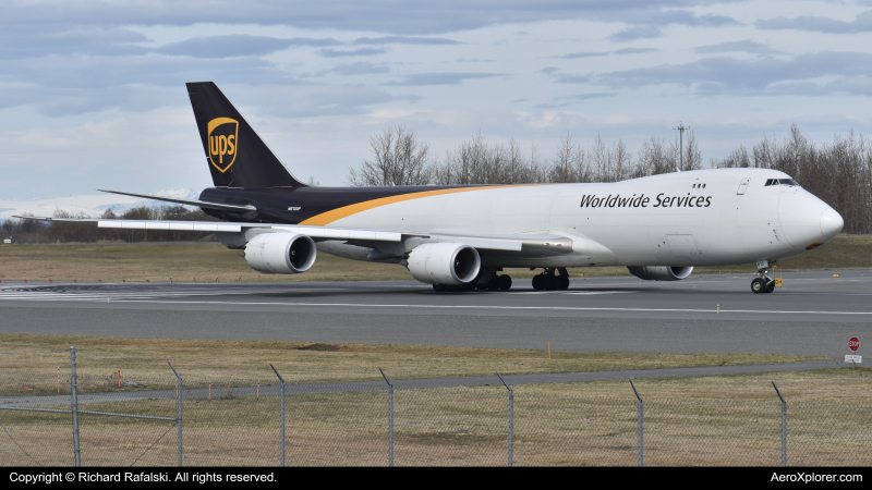 Photo of N613UP - United Parcel Service Boeing 747-8F at ANC on AeroXplorer Aviation Database