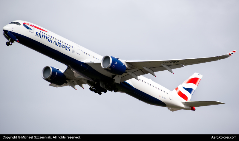 Photo of G-XWBI - British Airways Airbus A350-1000 at LHR on AeroXplorer Aviation Database