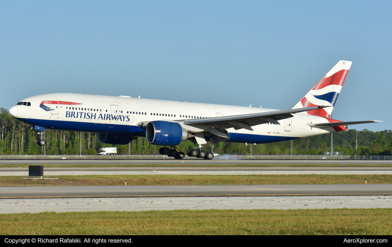 Photo of G-VIIU - British Airways Boeing 777-200ER at MCO on AeroXplorer Aviation Database