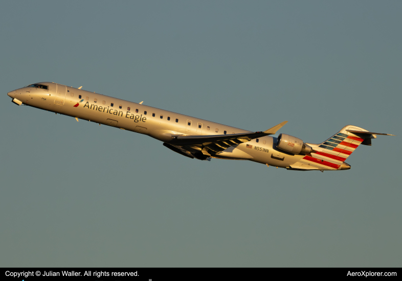 Photo of N551NN - American Eagle Mitsubishi CRJ-900 at CLT on AeroXplorer Aviation Database