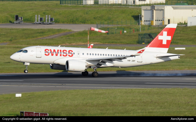 Photo of HB-JBF - Swiss International Air Lines Airbus A220-100 at BRU on AeroXplorer Aviation Database