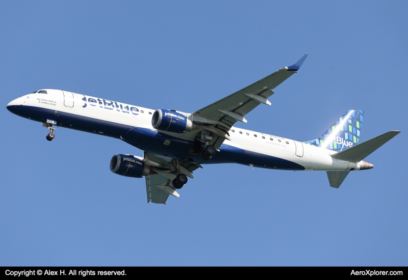 Photo of N329JB - JetBlue Airways Embraer E190 at BOS on AeroXplorer Aviation Database