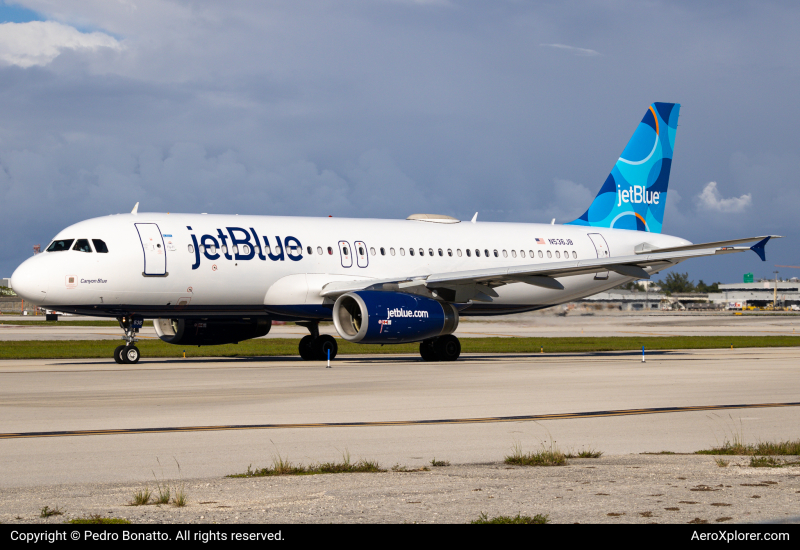 Photo of N536JB - JetBlue Airways Airbus A320 at FLL on AeroXplorer Aviation Database