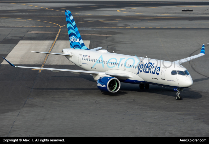 Photo of N3113J - JetBlue Airways Airbus A220-300 at bos on AeroXplorer Aviation Database