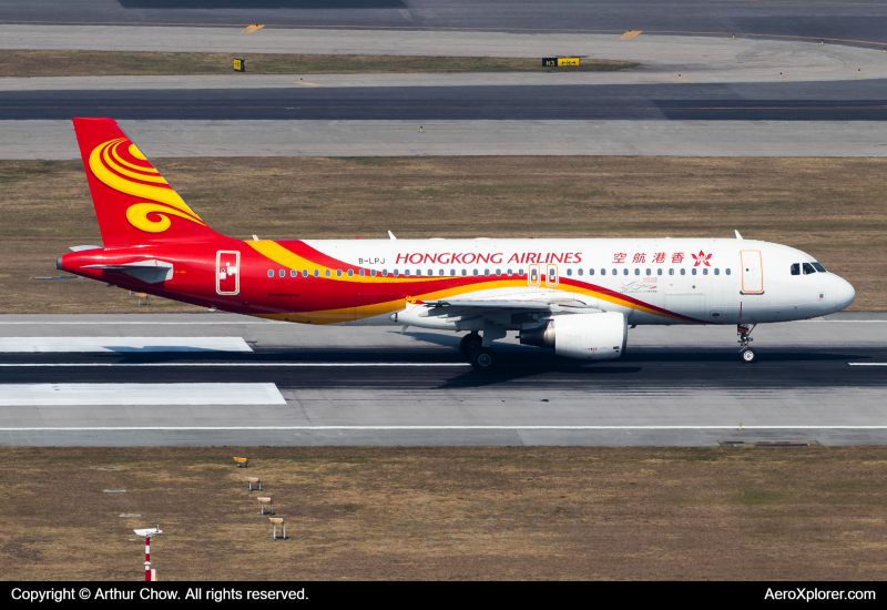 Photo of B-LPJ - Hong Kong Airlines Airbus A320 at HKG on AeroXplorer Aviation Database