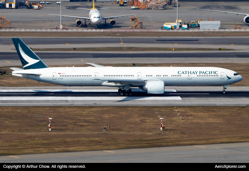 Photo of B-KQD - Cathay Pacific Boeing 777-300ER at HKG on AeroXplorer Aviation Database