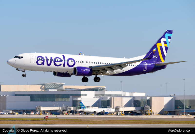 Photo of N802XT - Avelo Airlines Boeing 737-800 at MCO on AeroXplorer Aviation Database