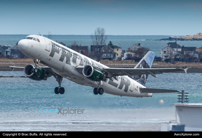 Photo of N216FR - Frontier Airlines Airbus A320 at BOS on AeroXplorer Aviation Database