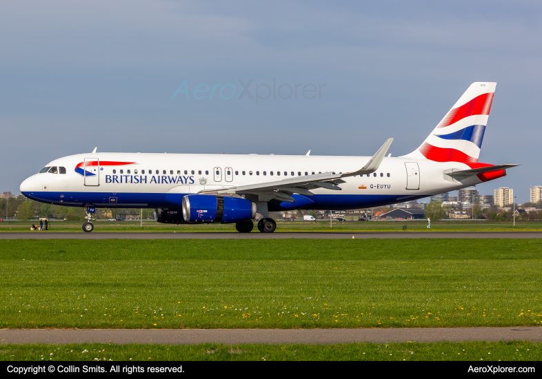 Photo of G-EUYU - British Airways Airbus A320-200 at AMS on AeroXplorer Aviation Database