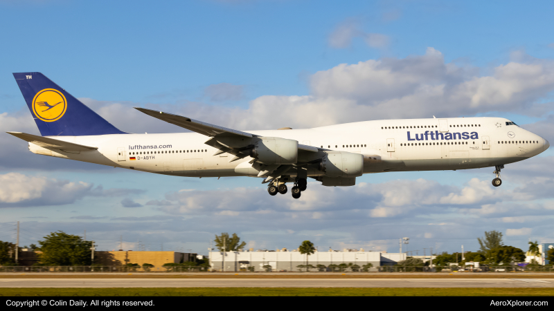 Photo of D-ABYH - Lufthansa Boeing 747-8i at MIA on AeroXplorer Aviation Database