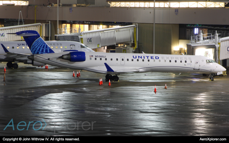 Photo of N556GJ - United Express Mitsubishi CRJ-550 at CVG on AeroXplorer Aviation Database