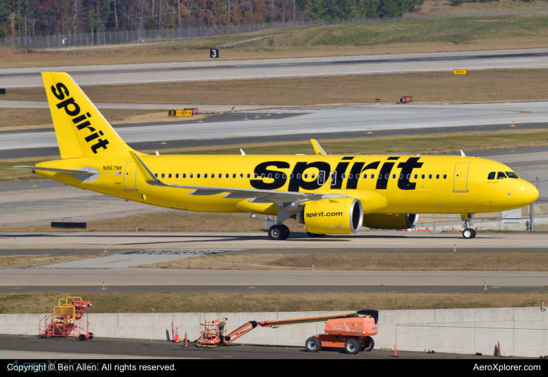 Photo of N967NK - Spirit Airlines Airbus A320NEO at RDU on AeroXplorer Aviation Database