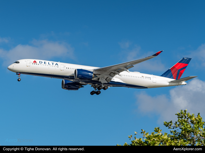 Photo of N509DN - Delta Airlines Airbus A350-900 at TPA on AeroXplorer Aviation Database