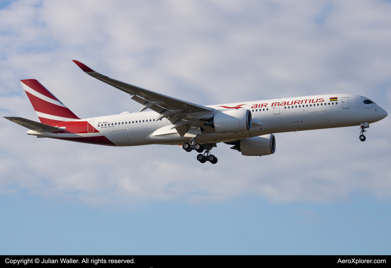 Photo of 3B-NBQ - Air Mauritius Airbus A350-900 at LHR on AeroXplorer Aviation Database