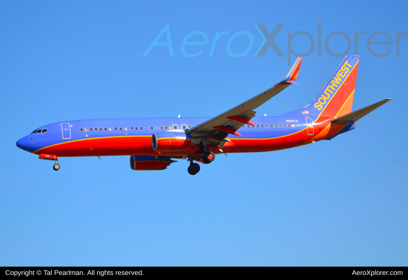 Photo of N8651A - Southwest Airlines Boeing 737-800 at BWI on AeroXplorer Aviation Database