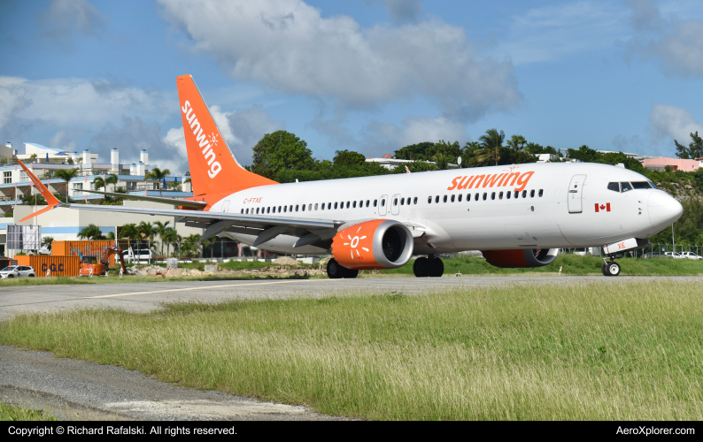 Photo of C-FTXE - Sunwing Airlines Boeing 737 MAX 8 at SXM on AeroXplorer Aviation Database