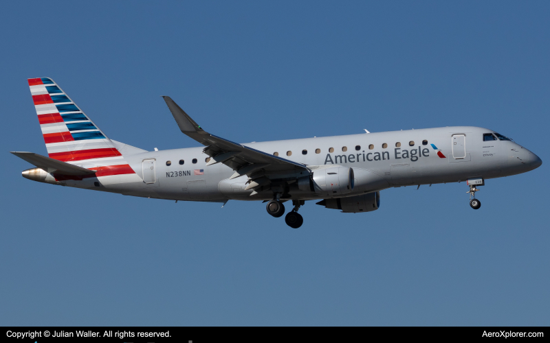 Photo of N268NN - American Eagle Embraer E175LR at MIA on AeroXplorer Aviation Database
