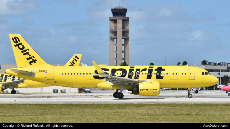 Photo of N913NK - Spirit Airlines Airbus A320NEO at FLL on AeroXplorer Aviation Database